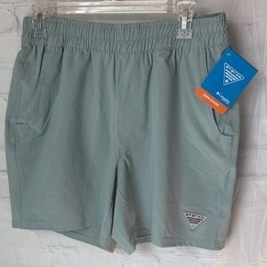 Columbia Men’s Mint Green  PFG Terminal Roamer Stretch Shorts, Omni-Shade Medium
